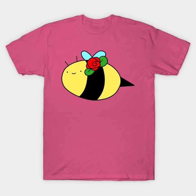 Red Rose Bee T-Shirt by saradaboru